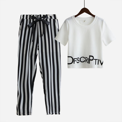 Womens Set Summer White Letter