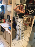 2018 Strapless Polka Dot Printed