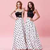 2018 Strapless Polka Dot Printed