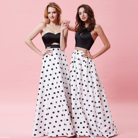 2018 Strapless Polka Dot Printed